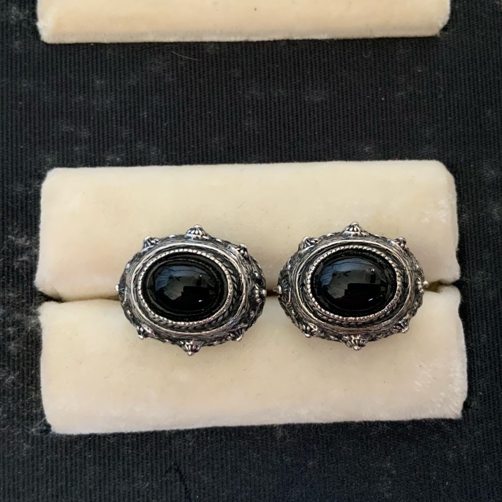 Vintage Black Onyx Cuff Links
